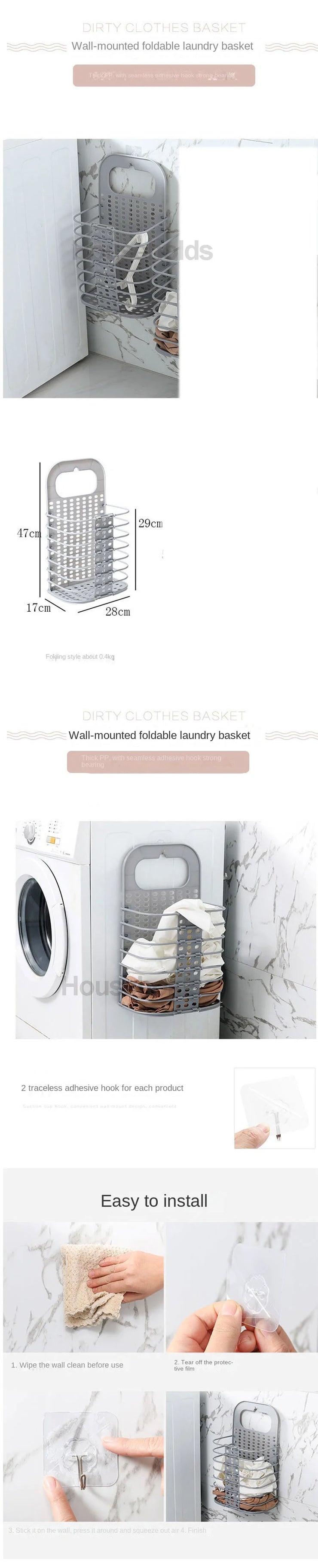 Dirty Clothes Basket Laundry Basket Foldable Clothes Basket Hanging Storage Rack Storage Basket