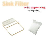 Kitchen Sink Filter Rack Foldable Sink Strainer Mesh Bag Stand Waste Garbage Net Shelf Anti-Clogging Disposable Garbage Mesh Bag