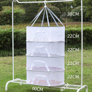 Large Capacity Hanging Air Drying Rack, 1, 2, 3, 4 Layer Herb, Fish, Fruits, Drying Holder, Foldable, Net, Outdoor Drying Tool