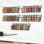 5PCS Adhesive Spices Storage Rack Black Iron Cabinet Organizer Wall Mounted Kitchen Shelves Household Multi-function Accessories