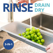 Expandable Sink Colander Strainer Basket Wash Drain Dry Dishes Veggies Pasta Kitchen Utensil Drainer Tool Home Essential Gray