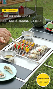 Outdoor  Camping IGT Folding Portable Table Barbecue Rack BBQ Household Novelty Tourism Cool Camping Supplies gear Grill