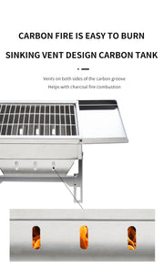 Outdoor  Camping IGT Folding Portable Table Barbecue Rack BBQ Household Novelty Tourism Cool Camping Supplies gear Grill