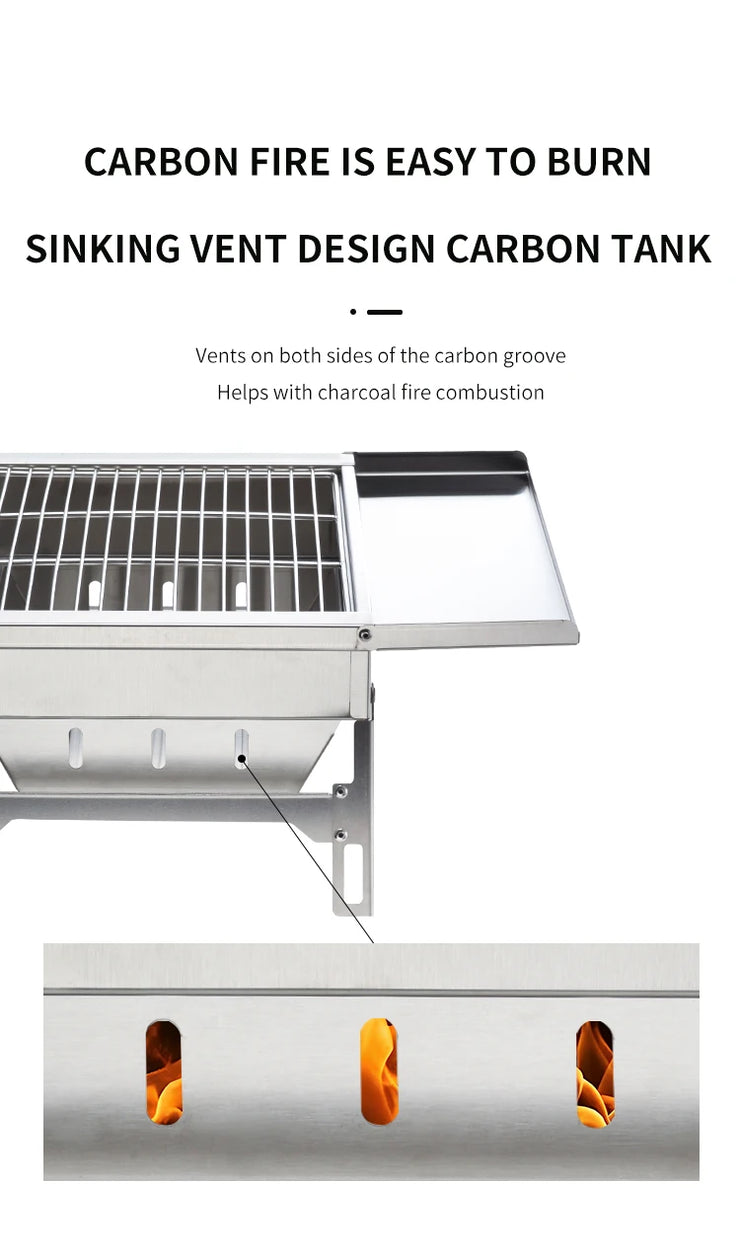 Outdoor  Camping IGT Folding Portable Table Barbecue Rack BBQ Household Novelty Tourism Cool Camping Supplies gear Grill