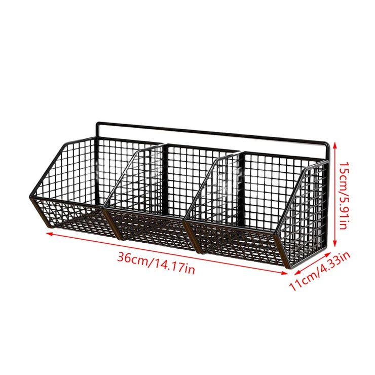 Kitchen Wall Mounted Storage Rack Onion Ginger Garlic Condiments Spice Shelf Wall Punch-Free Vegetable Fruit Drain Basket