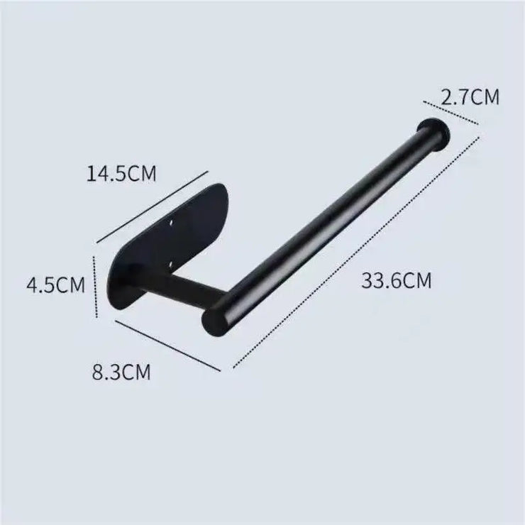 Stainless Steel Silver / Black Paper Towel Wipe Hanging Rack Can Store Cling Film Wipes Roll Paper Rack For The Kitchen Bathroom