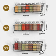 5PCS Adhesive Spices Storage Rack Black Iron Cabinet Organizer Wall Mounted Kitchen Shelves Household Multi-function Accessories