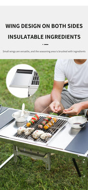 Outdoor  Camping IGT Folding Portable Table Barbecue Rack BBQ Household Novelty Tourism Cool Camping Supplies gear Grill