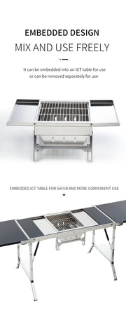 Outdoor  Camping IGT Folding Portable Table Barbecue Rack BBQ Household Novelty Tourism Cool Camping Supplies gear Grill