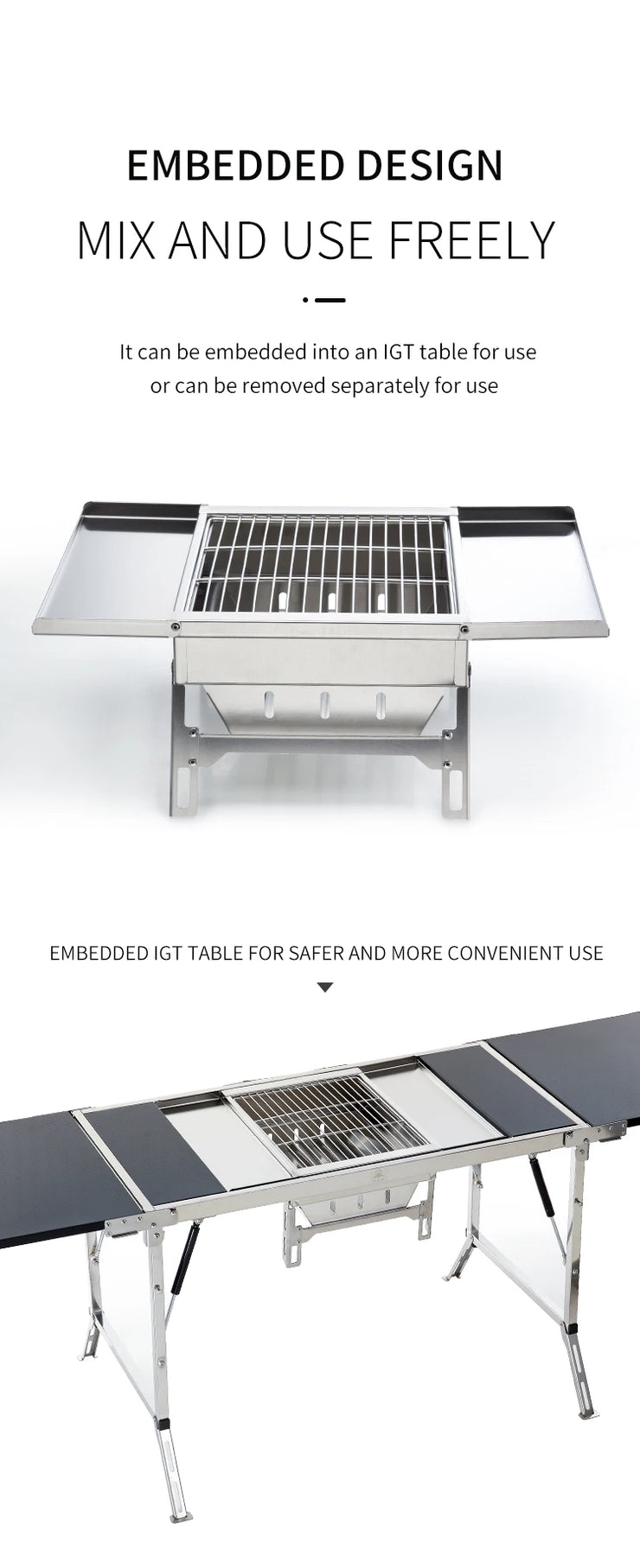 Outdoor  Camping IGT Folding Portable Table Barbecue Rack BBQ Household Novelty Tourism Cool Camping Supplies gear Grill