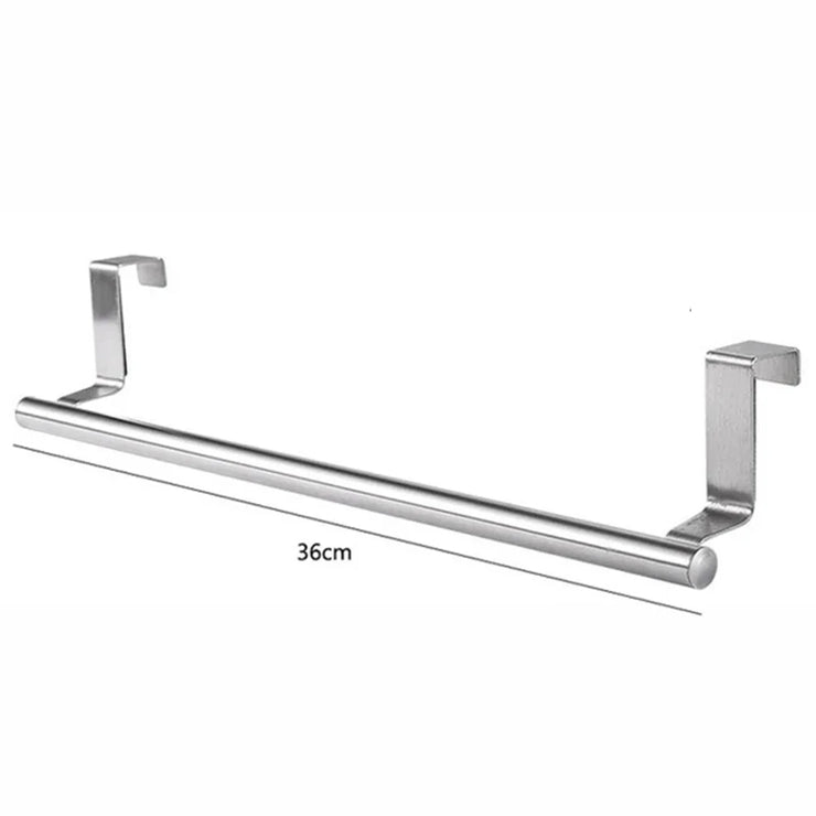 Stainless Steel Towel Holder Kitchen Cabinet Door Hanging Rack Storage Bathroom Shelf Home Organizer Bathroom Accessories
