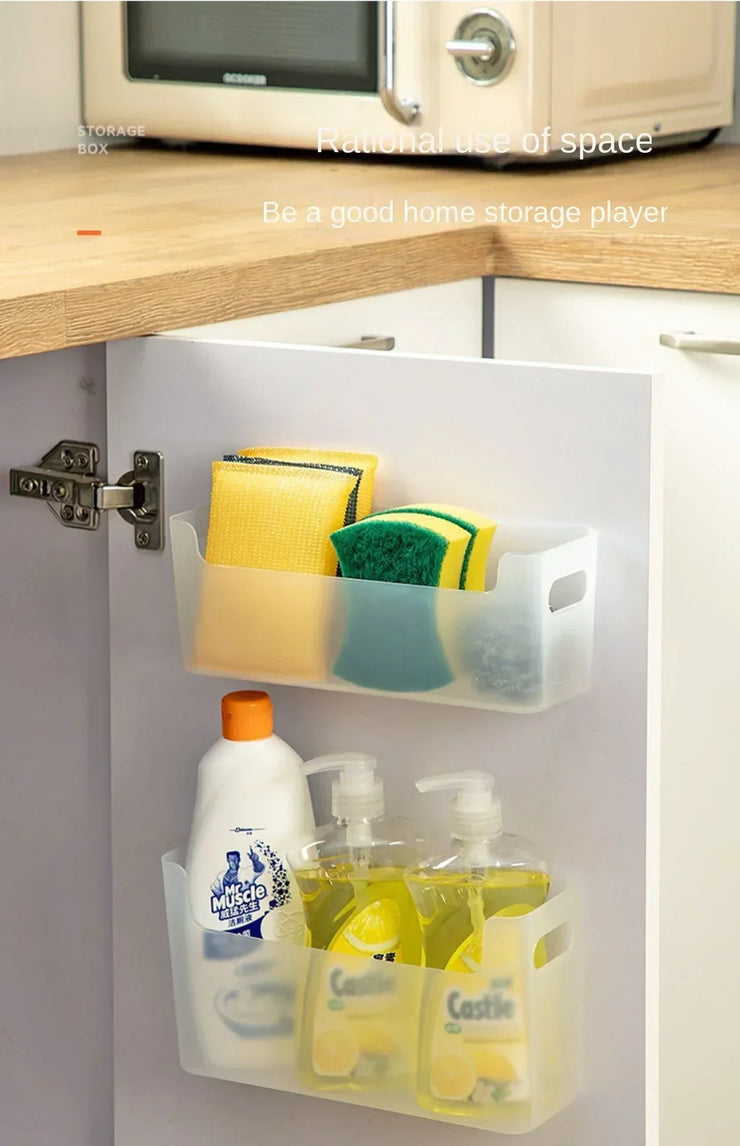 Non Perforated Cling Film Rack Inside Cabinet Wall Shelf Shelves Spice Dish Drying Rack Cabinet Door Organiser for Kitchen
