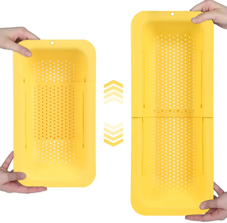 Expandable Sink Colander Strainer Basket Wash Drain Dry Dishes Veggies Pasta Kitchen Utensil Drainer Tool Home Essential Gray