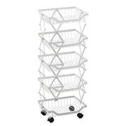 4/5-Tier Foldable Kitchen Fruit Basket with Wheels